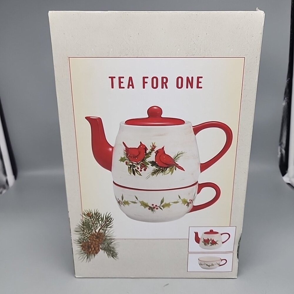 NIB CRACKER BARREL Cardinals Tea for One  3 Piece Set Susan Winget